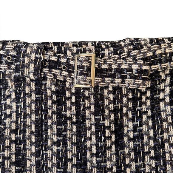Ramy Brook Belted Tweed Mini Skirt Black Combo NWT 10 - Picture 3 of 11